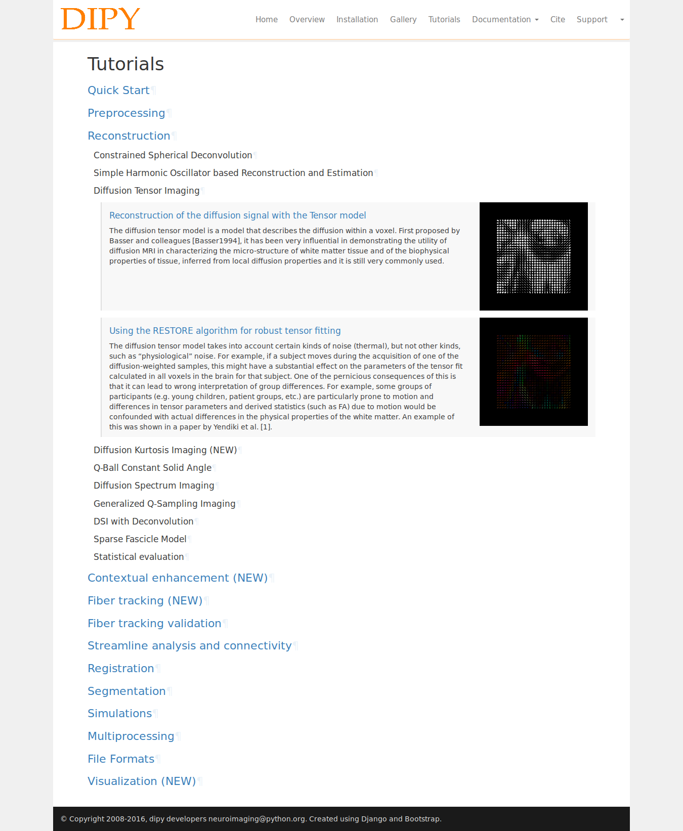 dipy tutorials page