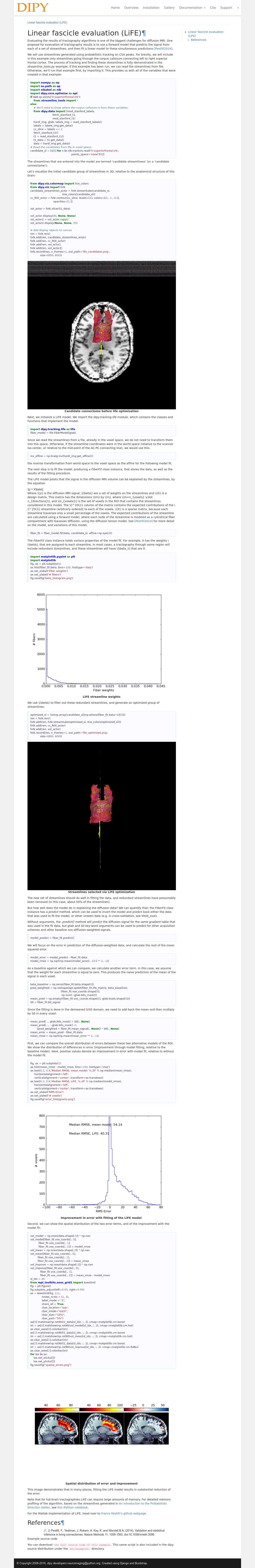 dipy documentation tutorial page screenshot